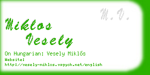 miklos vesely business card